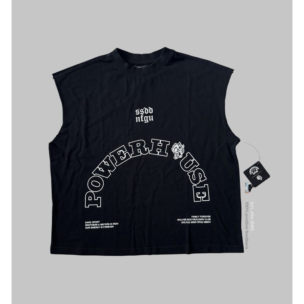 Darc Sport Powerhouse Gym Wolves Premium Box Cut Muscle Tee Men’s Medium NWT